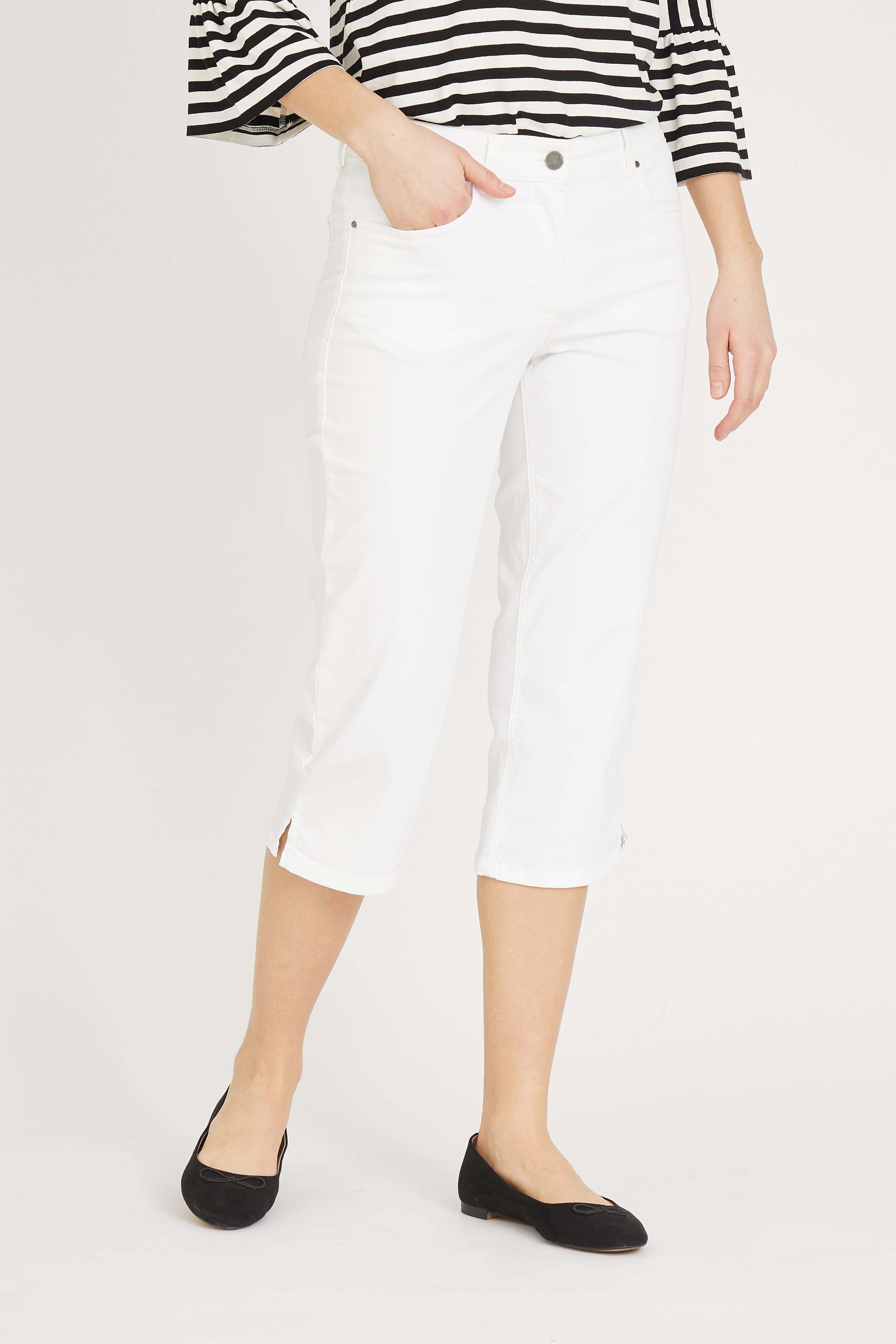 LAURIE  Charlotte Regular Capri Medium Length Trousers REGULAR 10100 White