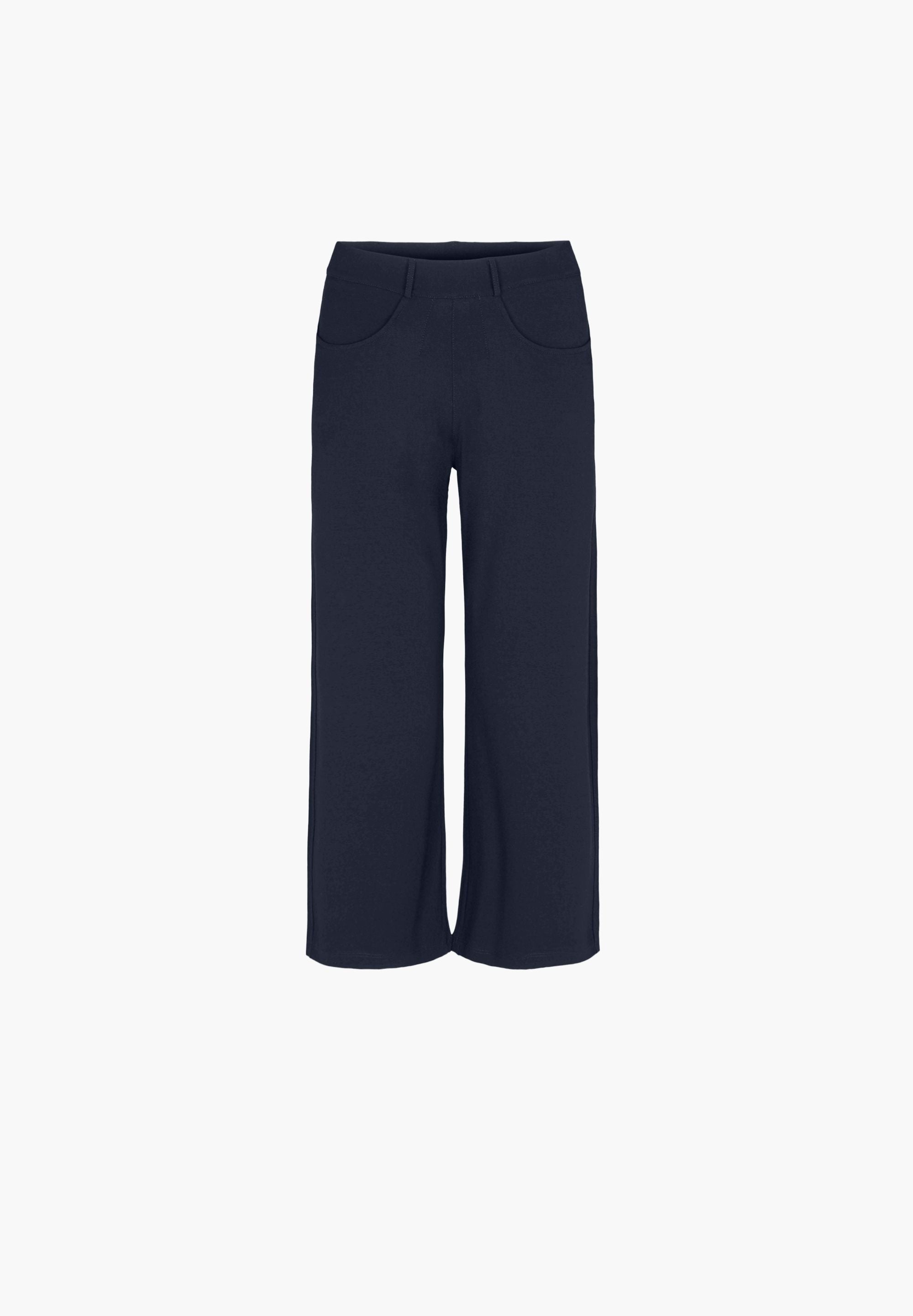 LAURIE  Donna Loose Jersey Crop Trousers LOOSE 49104 Navy