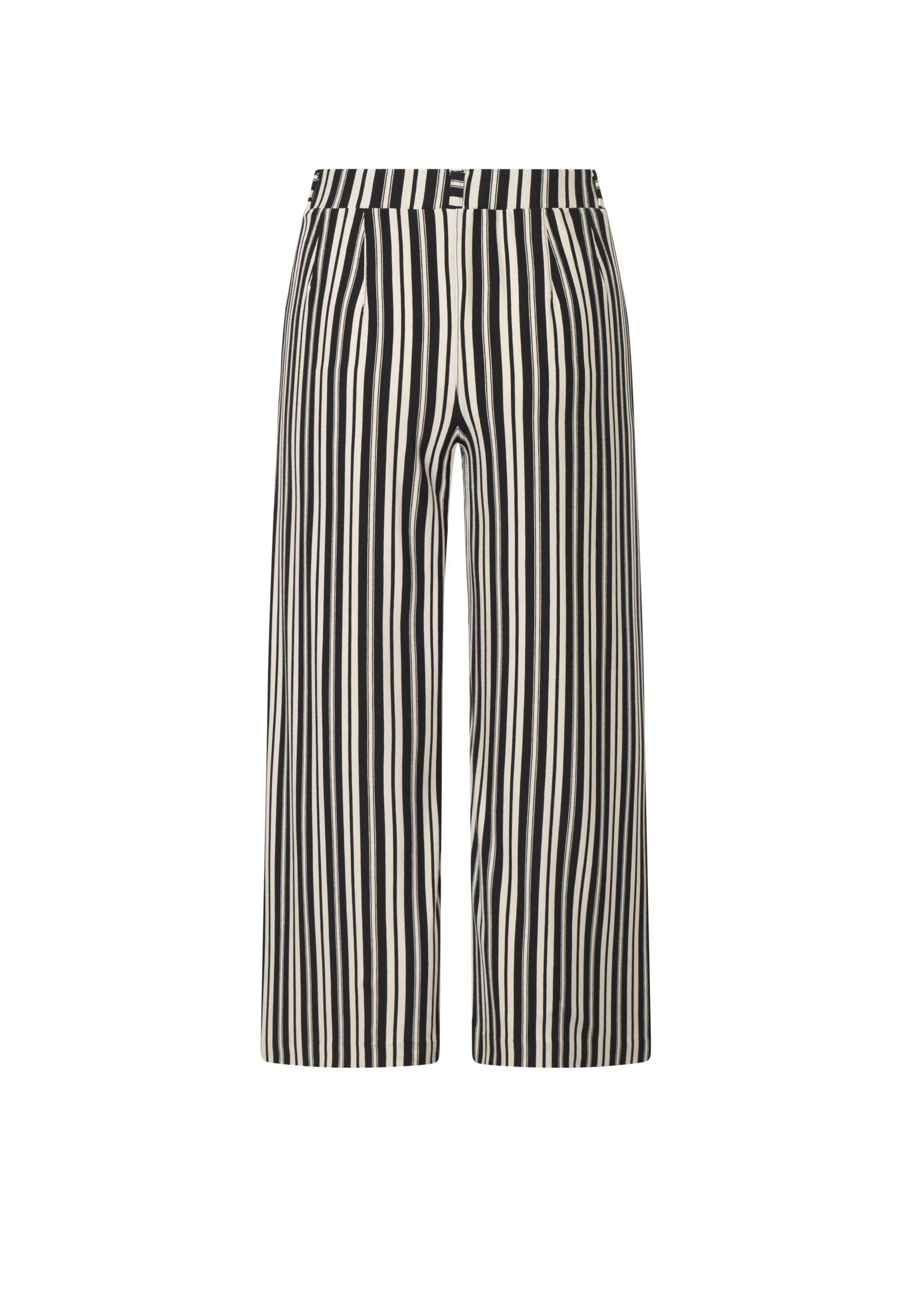 LAURIE  Donna Loose Jersey Crop Trousers LOOSE 99139 Elegant Stripe