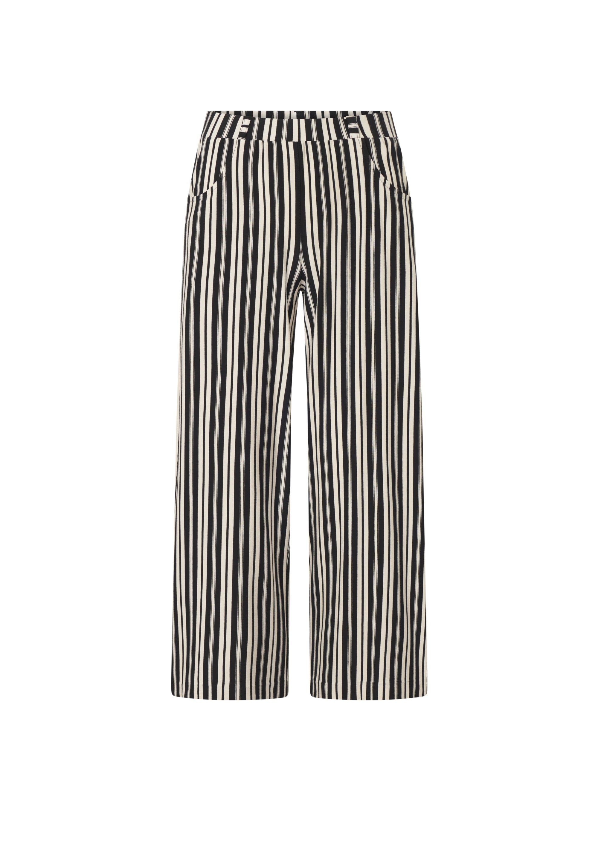 LAURIE  Donna Loose Jersey Crop Trousers LOOSE 99139 Elegant Stripe