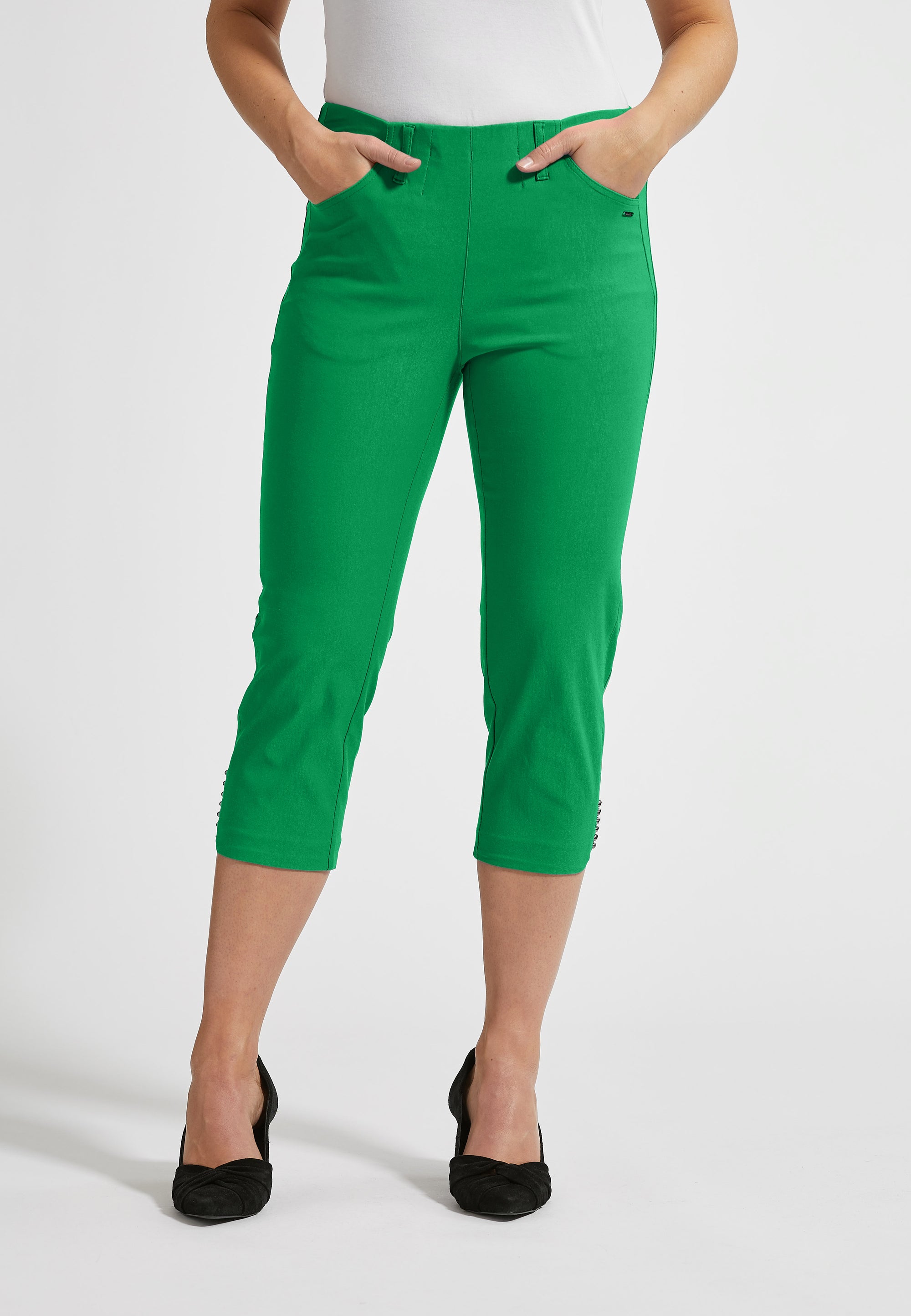 LAURIE  Dora Regular Capri Trousers REGULAR 55102 Amazon Green