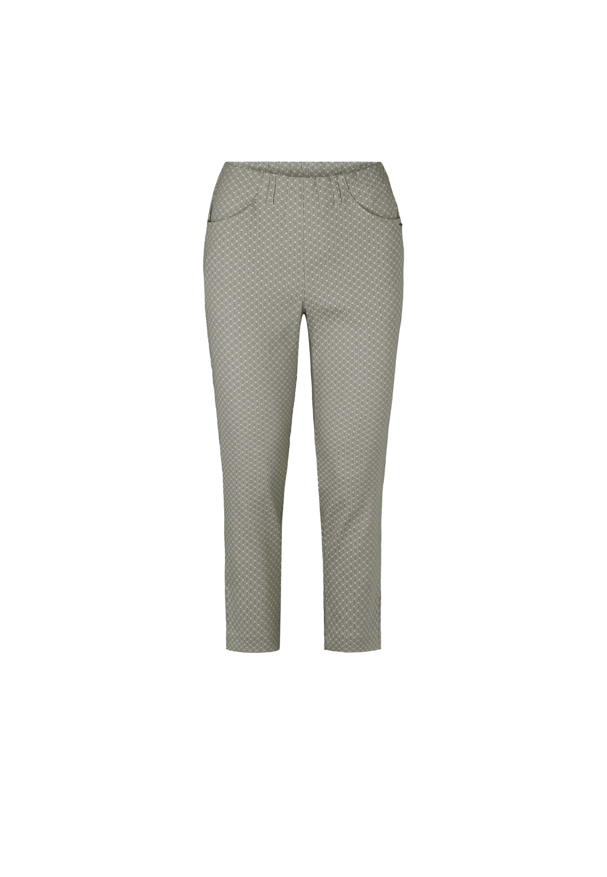 LAURIE  Grace - Crop Trousers SLIM 55716 Khaki Jacquard