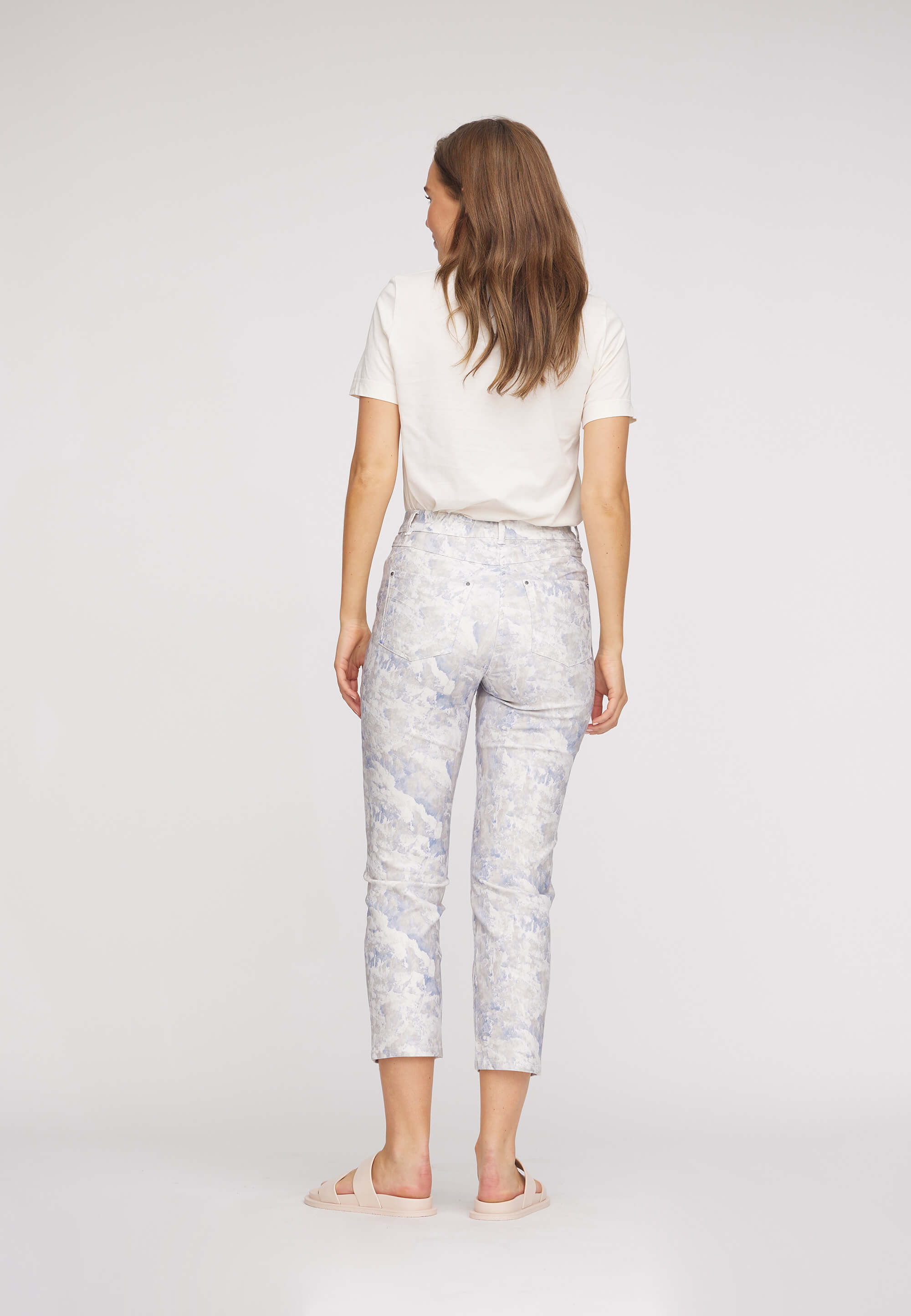 LAURIE  Hannah Regular - Extra Short Length Trousers REGULAR 43001 Faded Blue Print