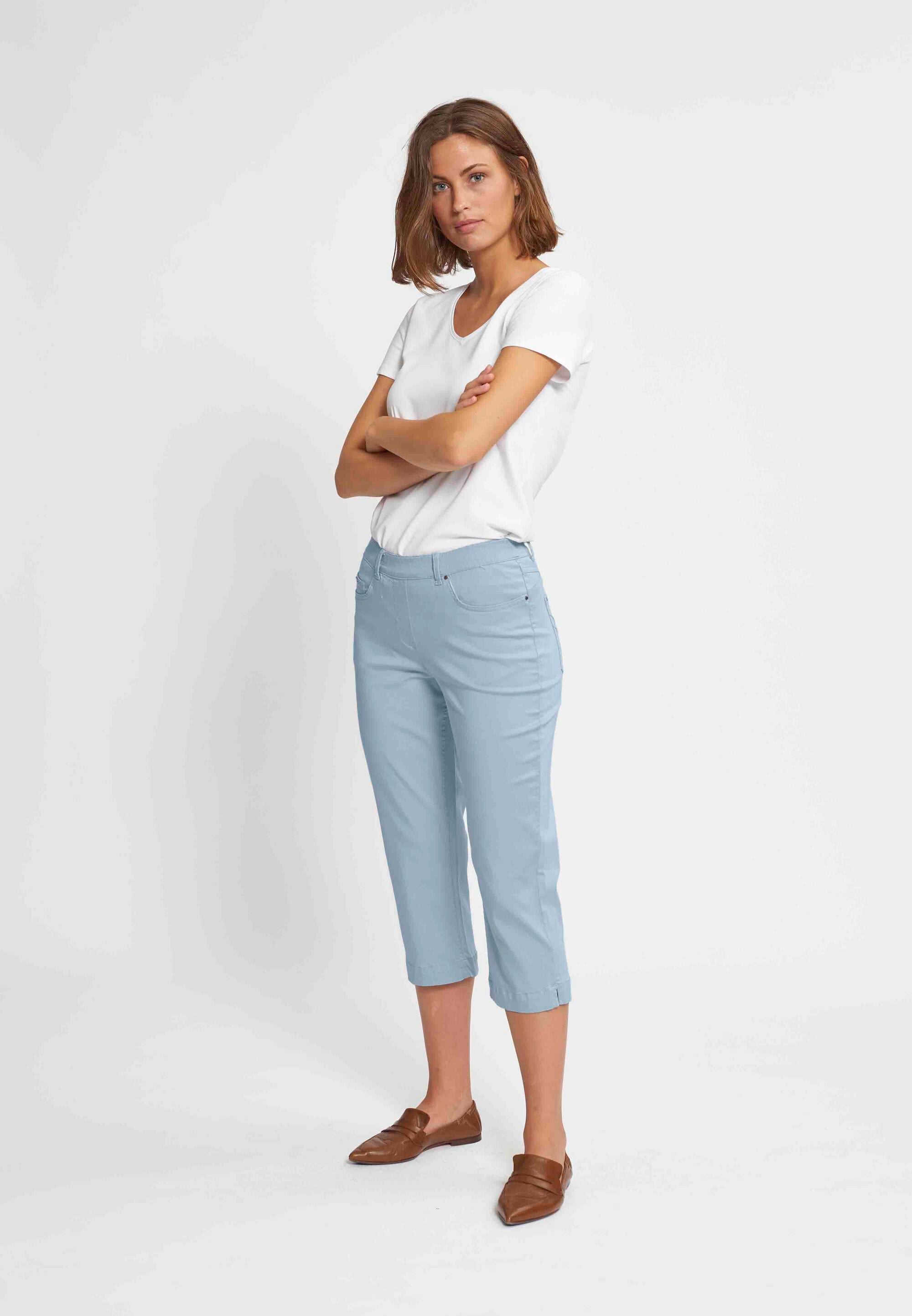 LAURIE  Hannah Regular Capri Medium Length Trousers REGULAR 43136 Faded Blue