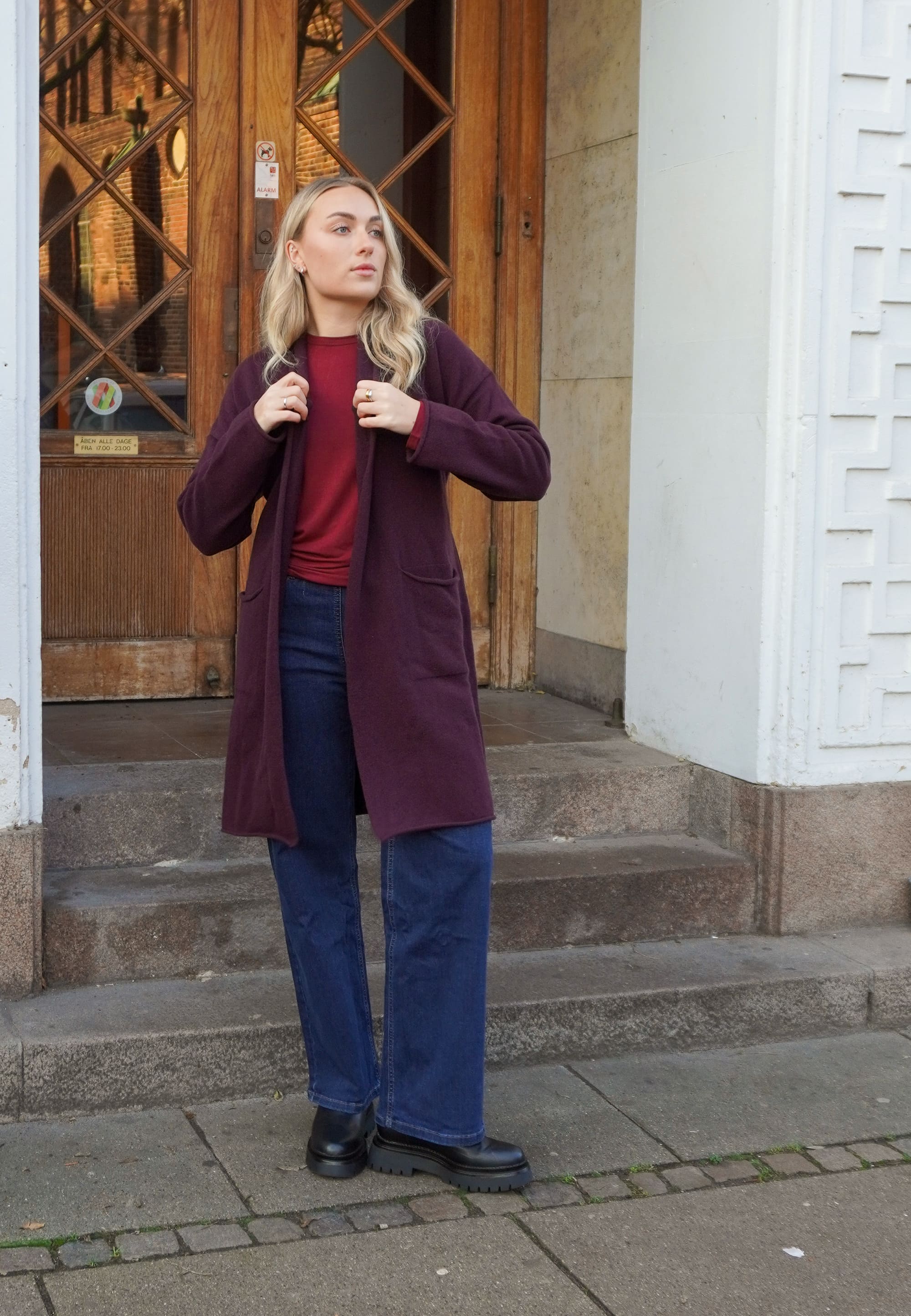 LAURIE Iris Cardigan Knitwear 66000 Zinfandel