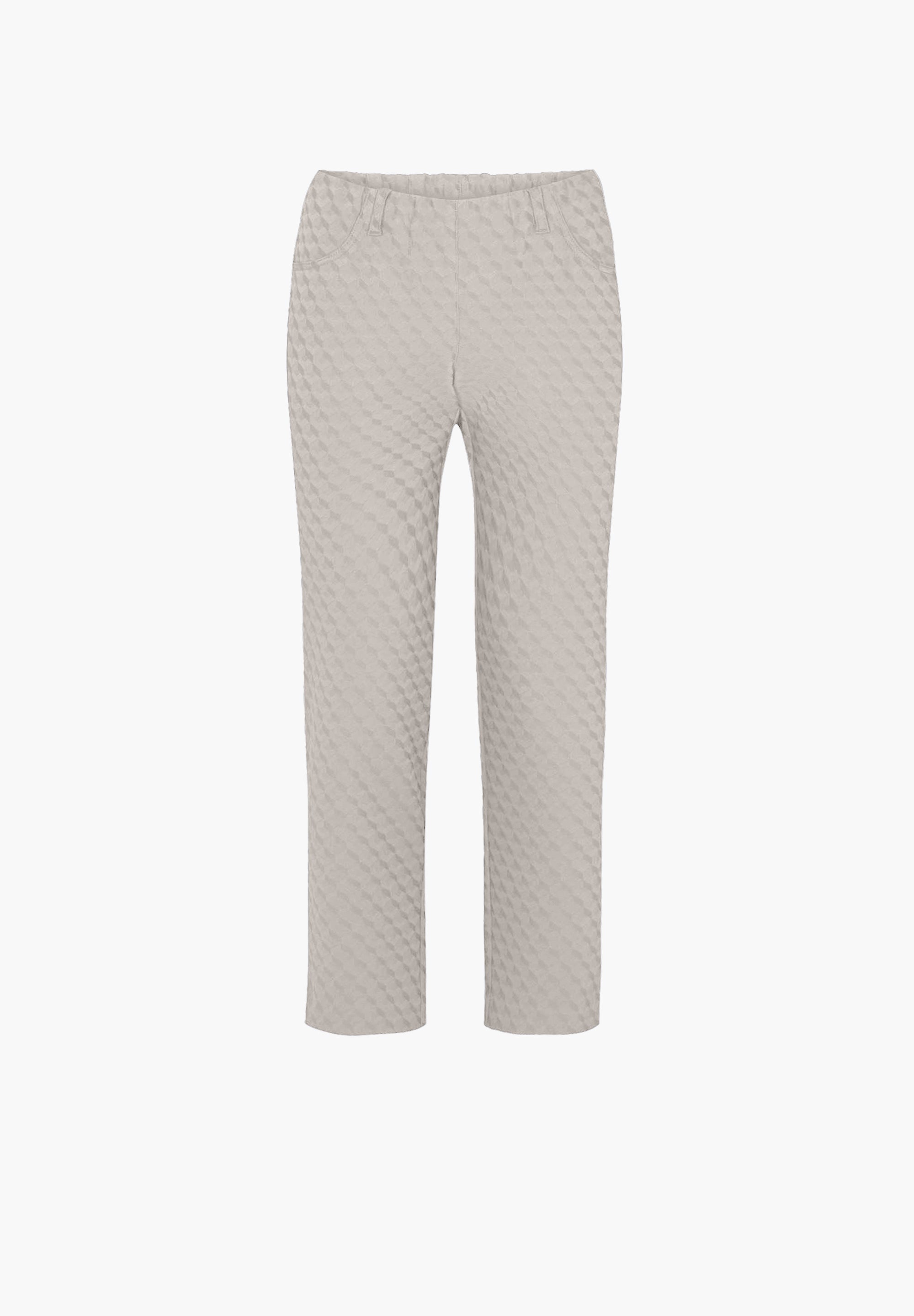 LAURIE Kelly Regular Crop Trousers REGULAR 25603 Grey Sand Jacquard