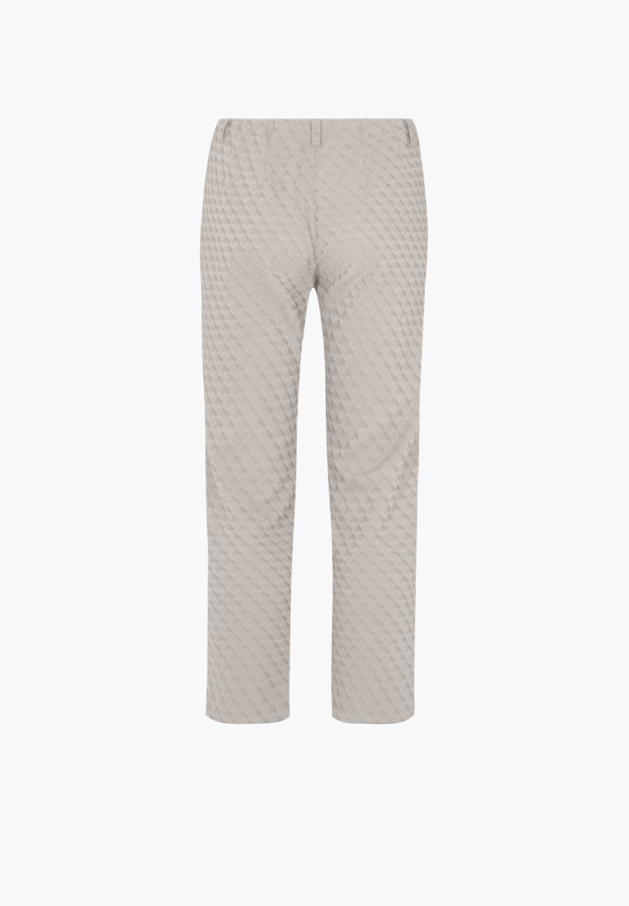 LAURIE Kelly Regular Crop Trousers REGULAR 25603 Grey Sand Jacquard