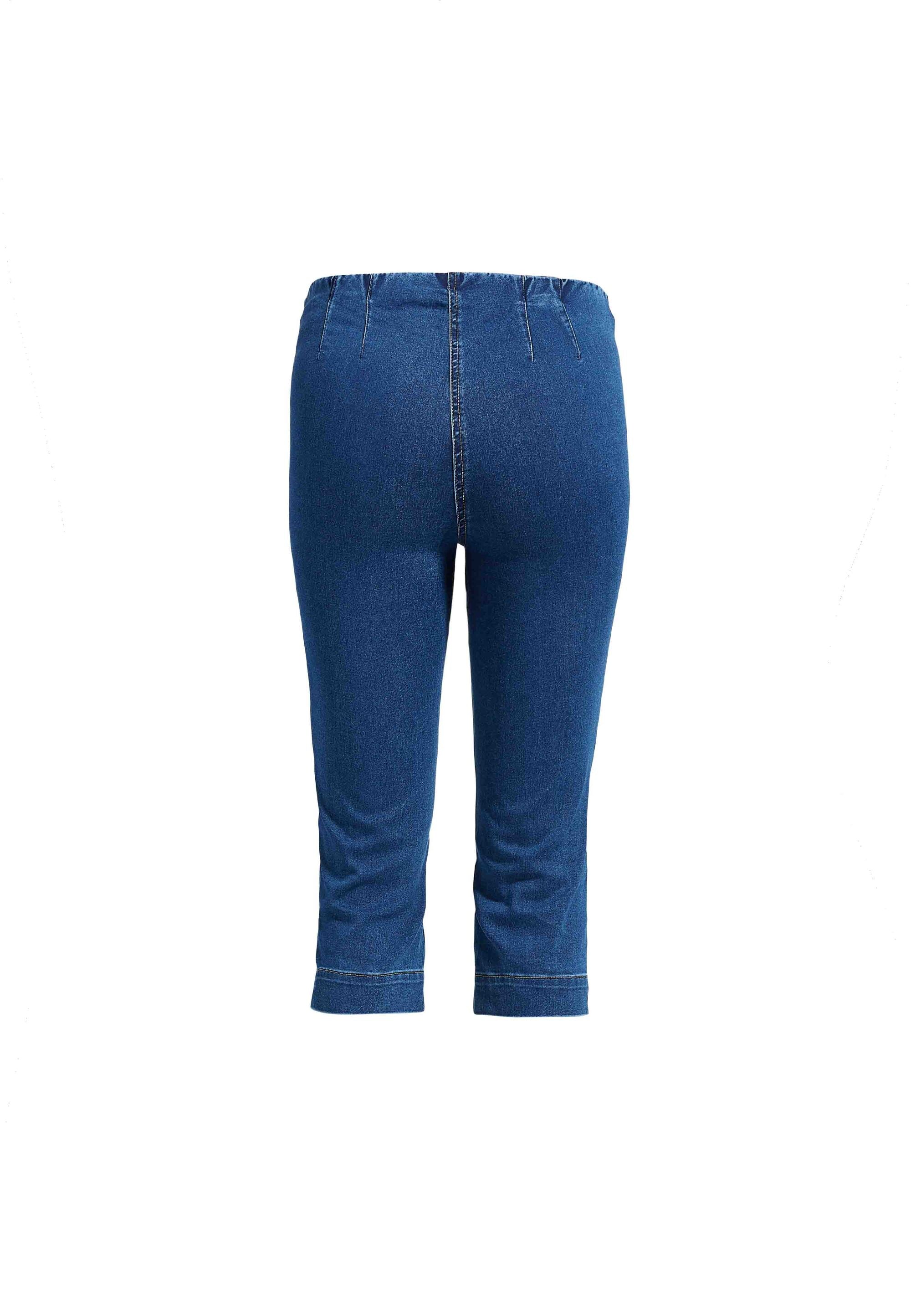 LAURIE  Naomi Slim Capri Trousers SLIM 43515 Medium Blue Denim