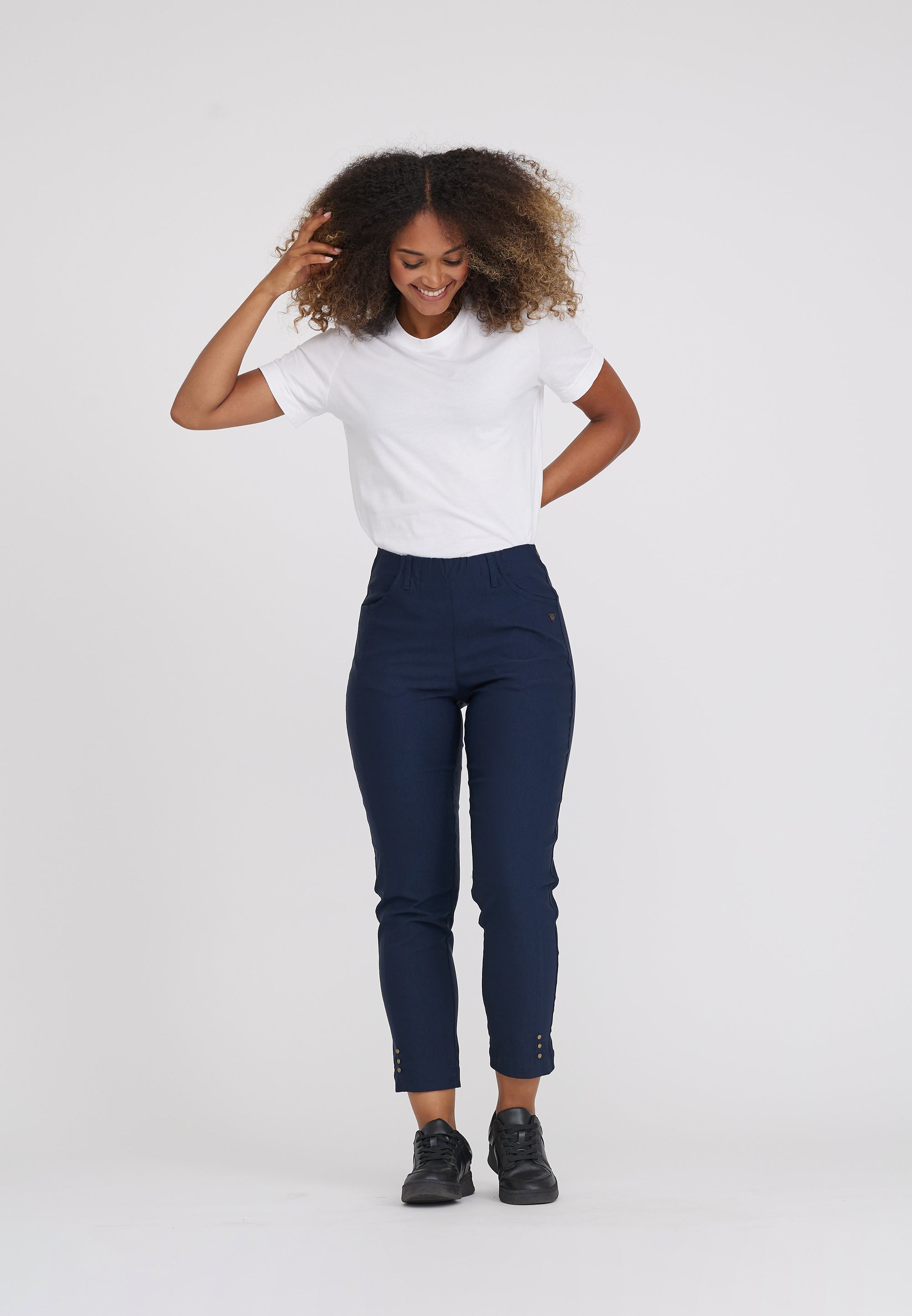 LAURIE  Rose Regular Crop Trousers REGULAR 49970 Navy