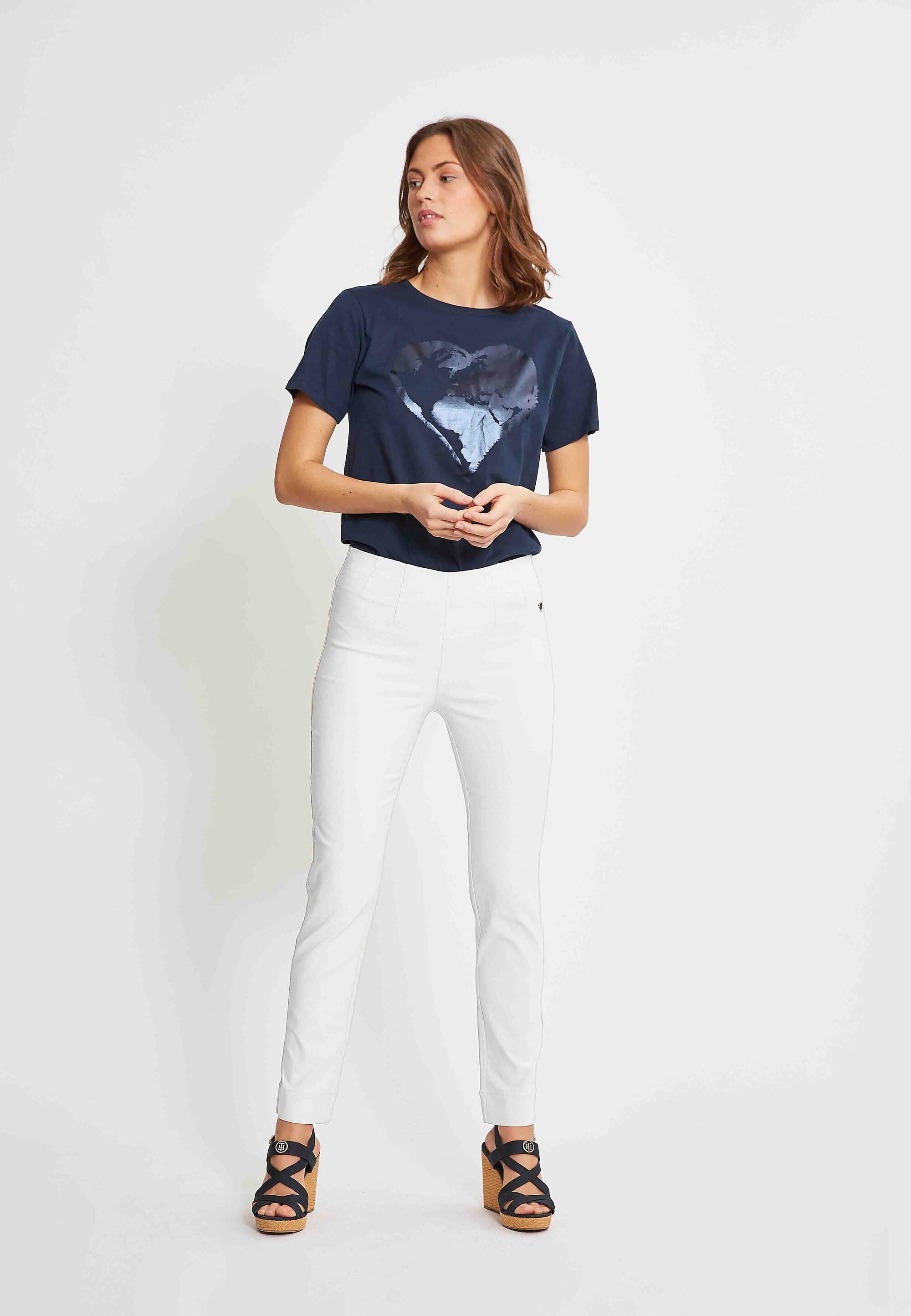 LAURIE  Vicky Slim - Short Length Trousers SLIM 10970 White